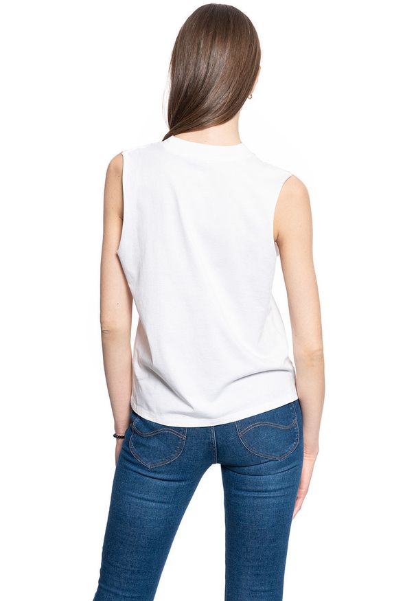 Wrangler - DAMSKI T-SHIRT WRANGLER SLEEVELESS TEE WHITE W7Q6GHX12 112132086
