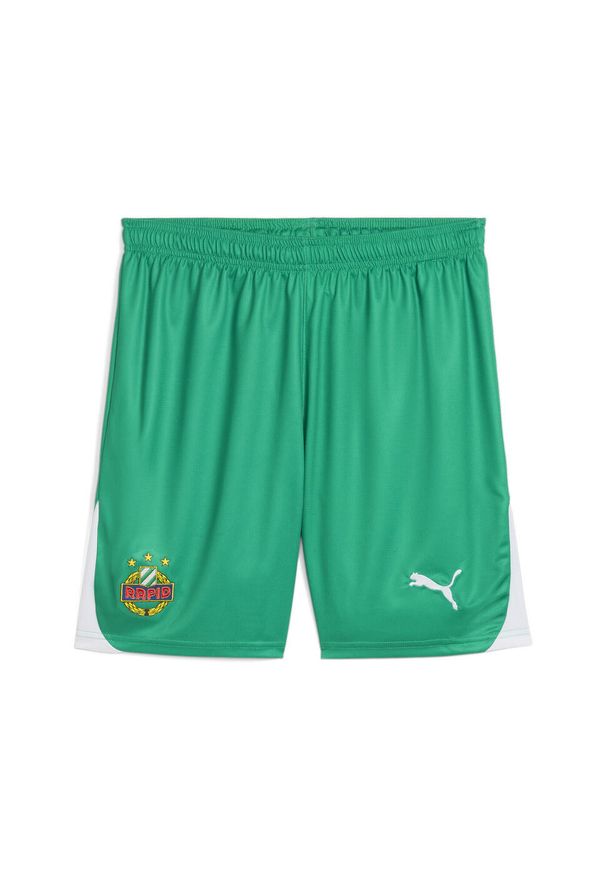 Puma - Męskie szorty piłkarskie SK Rapid Wiedeń PUMA Sport Green White. Kolor: biały, wielokolorowy, zielony. Sport: piłka nożna