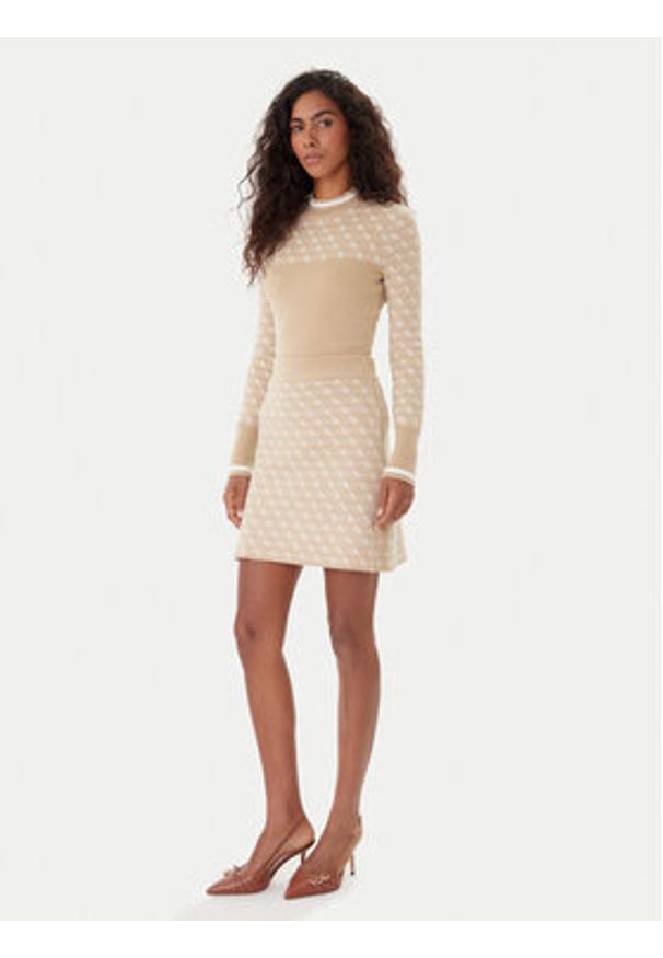 Guess Spódnica ołówkowa W5BD81 Z3JD2 Beżowy Slim Fit. Kolor: beżowy. Materiał: syntetyk