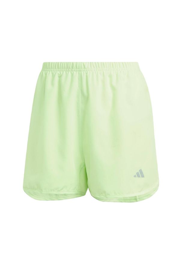 Adidas - Szorty Run It. Kolor: zielony. Materiał: materiał. Sport: bieganie