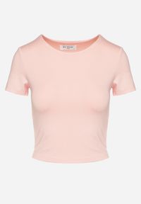 Born2be - Różowy T-shirt Krótki z Wiskozą Eframera. Okazja: na co dzień. Kolor: różowy. Materiał: wiskoza. Długość: krótkie. Styl: klasyczny, elegancki, casual