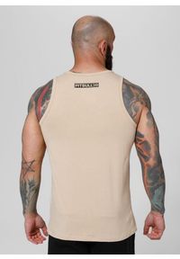 PITBULL - Tank męski Pitbull Top Slim Fit Hilltop. Typ kołnierza: kaptur. Kolor: beżowy, czarny, wielokolorowy