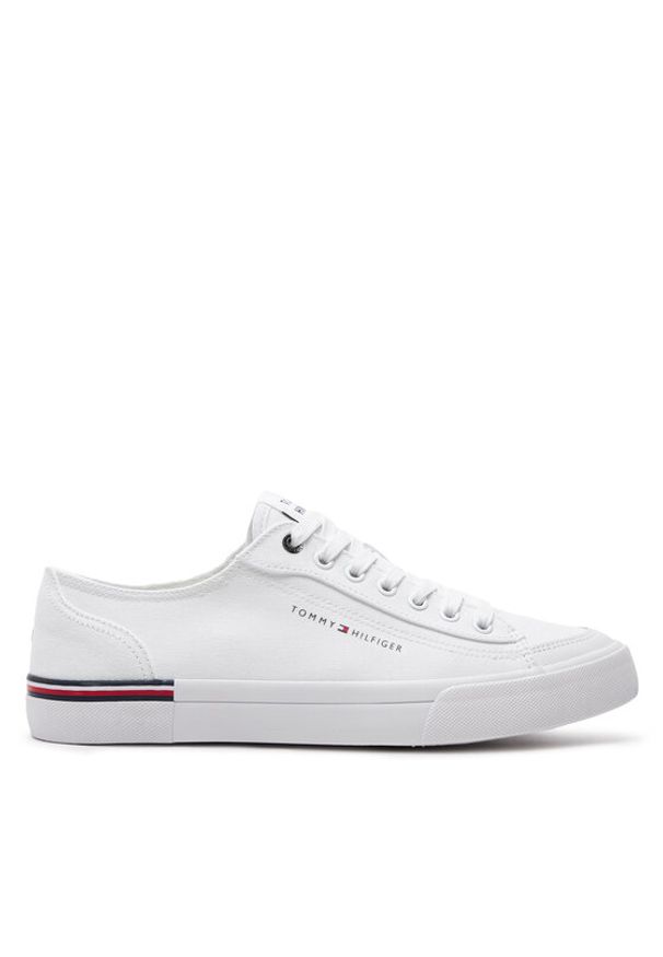 TOMMY HILFIGER - Tommy Hilfiger Tenisówki Corporate Vulc Canvas FM0FM04954 Biały. Kolor: biały. Materiał: materiał