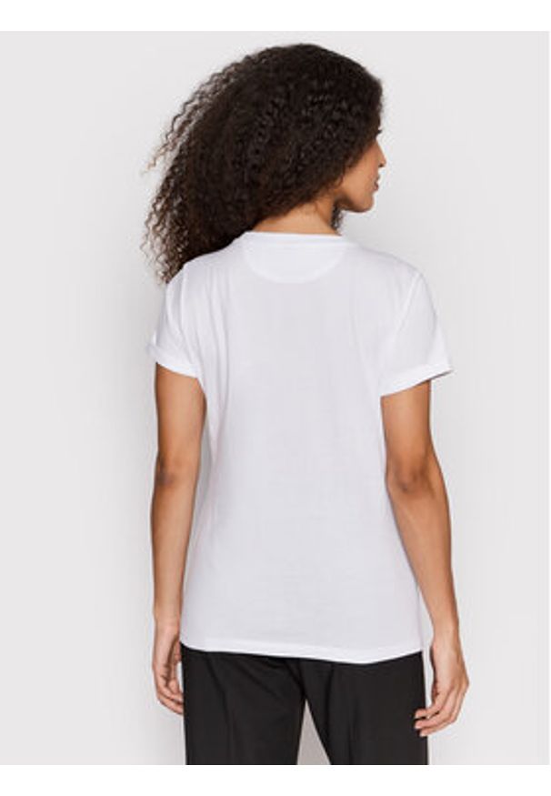 Hugo T-Shirt Logo Label 50456008 Biały Regular Fit. Kolor: biały. Materiał: bawełna