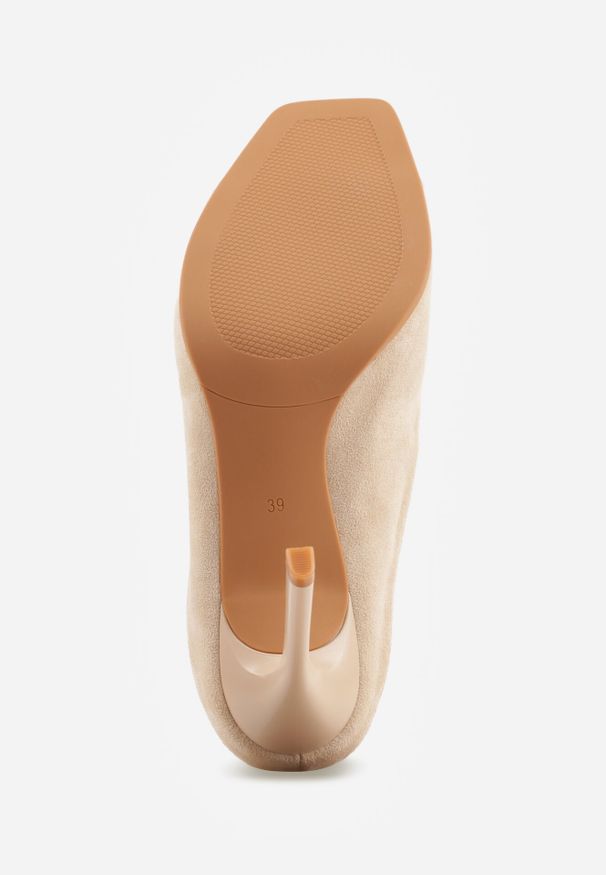 Born2be - Jasnobeżowe Eleganckie Klapki na Szpilce z Paskiem na Palec w stylu Japonek Undime. Okazja: na co dzień. Kolor: beżowy. Sezon: lato. Obcas: na szpilce. Styl: elegancki