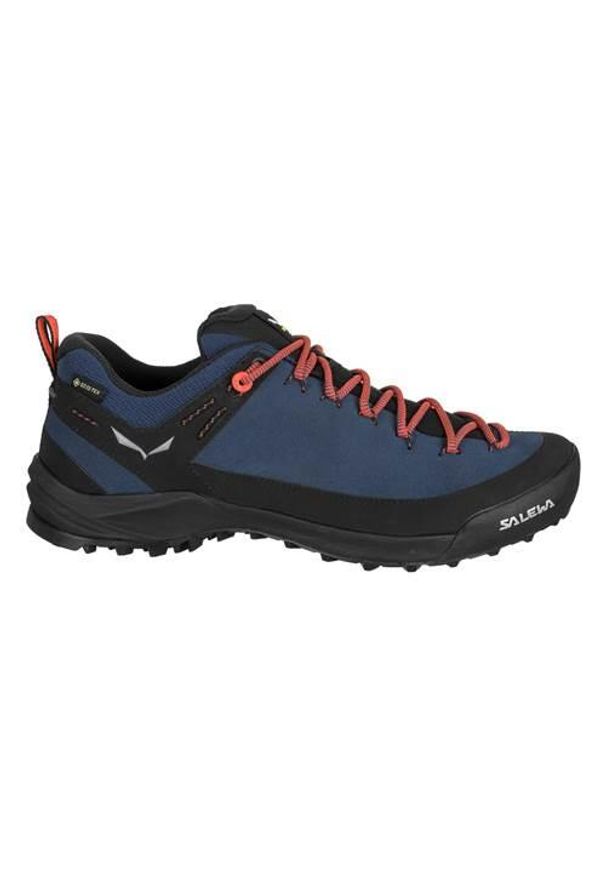 Buty trekkingowe męskie Salewa Wildfire Leather Gtx. Kolor: niebieski, wielokolorowy. Materiał: materiał, syntetyk, zamsz. Szerokość cholewki: normalna