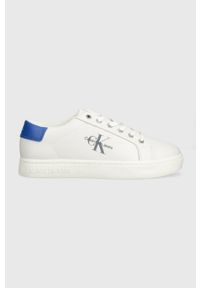 Calvin Klein Jeans sneakersy skórzane CLASSIC CUPSOLE LACEUP LOW LTH kolor biały YM0YM00491. Nosek buta: okrągły. Zapięcie: sznurówki. Kolor: biały. Materiał: skóra #1