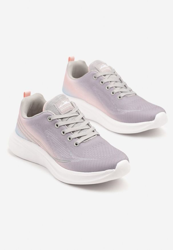 Renee - Jasnoszare Buty Sportowe Sneakersy Zdobione Efektem Ombre Banelissa. Okazja: na co dzień. Kolor: szary. Szerokość cholewki: normalna. Wzór: aplikacja. Sport: fitness