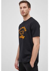 PAUL & SHARK - Paul&Shark T-shirt bawełniany kolor czarny z nadrukiem. Okazja: na co dzień. Kolor: czarny. Materiał: bawełna. Wzór: nadruk. Styl: casual