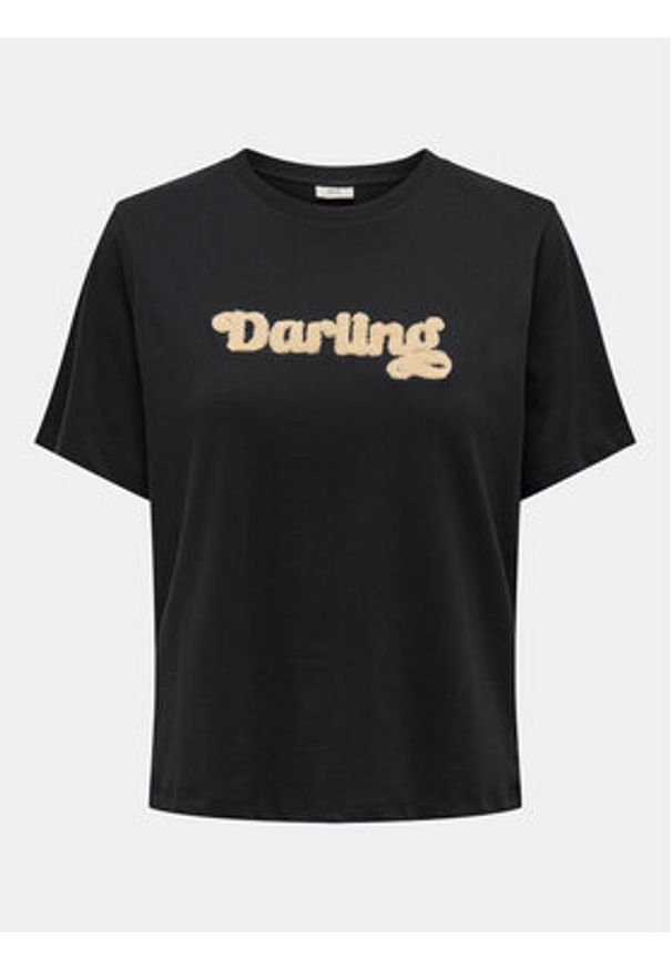 JDY T-Shirt Felisa 15300408 Czarny Regular Fit. Kolor: czarny. Materiał: bawełna
