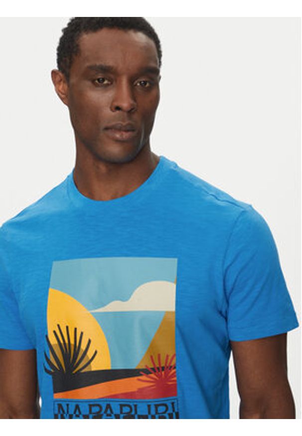 Napapijri T-Shirt S-Arbia NP0A4IE3 Niebieski Regular Fit. Kolor: niebieski. Materiał: bawełna
