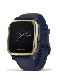 Zegarek sportowy GARMIN Venu Sq Music Granatowo-złoty. Rodzaj zegarka: smartwatch. Kolor: złoty, wielokolorowy, niebieski. Styl: sportowy #1