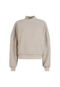 Urban Classics - Bluza Damska Sherpa Z Kołnierzem Stojącym. Kolor: beżowy