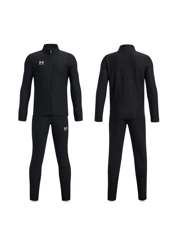 Under Armour - Dres sportowy dziecięcy UNDER ARMOUR 1379708 bluza + spodnie. Kolor: biały, wielokolorowy, czarny. Materiał: dresówka. Styl: sportowy