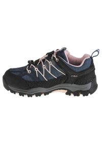 Buty trekkingowe dziewczęce, CMP Rigel Low Kids. Zapięcie: sznurówki. Kolor: wielokolorowy, niebieski, czarny. Materiał: guma, skóra, tkanina, materiał, syntetyk. Szerokość cholewki: normalna