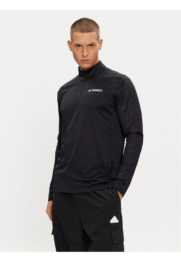 Adidas - adidas Longsleeve Terrex Multi Half-Zip Long-Sleeve Top HT9501 Czarny Slim Fit. Kolor: czarny. Materiał: syntetyk. Długość rękawa: długi rękaw