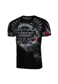 Koszulka fitness męska EXTREME HOBBY HUSARZ BLACK z krótkim rękawem. Kolor: czarny. Materiał: poliester, elastan. Długość rękawa: krótki rękaw. Długość: krótkie. Sport: fitness #1