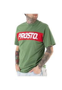 Koszulka Prosto Klassio KL232MTEE1184 - zielona. Kolor: zielony. Materiał: dzianina, bawełna. Długość rękawa: krótki rękaw. Długość: krótkie
