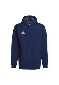 Adidas - Kurtka piłkarska męska adidas Entrada 22 All Weather Jacket. Kolor: niebieski, wielokolorowy, biały. Materiał: materiał. Sport: piłka nożna