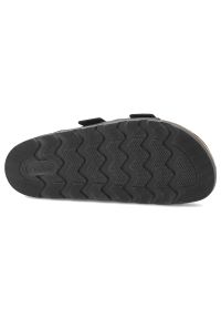 Klapki damskie Rieker, profilowana wkładka anatomiczny kształt regulowane paski solidne klamry korkowa podeszwa stabilne podparcie stopy, czarne, V31. Okazja: na co dzień, do domu. Kolor: czarny. Wzór: paski. Sezon: lato. Styl: casual #7