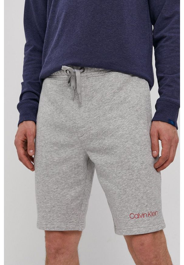Calvin Klein Underwear Szorty piżamowe męskie kolor szary gładka. Kolor: szary. Materiał: dzianina. Wzór: gładki