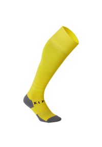 KIPSTA - Chaussettes de football rayée enfant VIRALTO CLUB JR jaune. Kolor: żółty. Materiał: elastan, poliamid. Sport: piłka nożna #1
