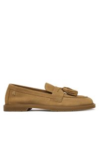 TOMMY HILFIGER - Tommy Hilfiger Mokasyny Light Suede Tassel Loafer FW0FW09285 Brązowy. Kolor: brązowy. Materiał: zamsz, skóra #1