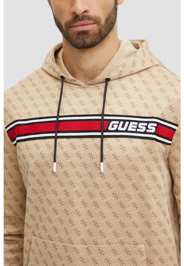 Guess - GUESS Beżowa bluza męska New Korbin. Kolor: beżowy
