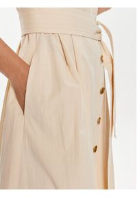TwinSet - TWINSET Sukienka koszulowa 241TT2051 Beżowy Loose Fit. Kolor: beżowy. Materiał: bawełna. Typ sukienki: koszulowe #4