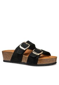 Geox Klapki D Brionia H D551DA 00022 C9999 Czarny. Kolor: czarny. Materiał: skóra, zamsz #5