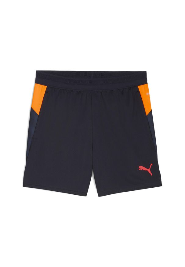 Puma - Młodzieżowe piłkarskie szorty treningowe individualCUP PUMA. Kolor: wielokolorowy, niebieski, żółty, pomarańczowy. Sport: piłka nożna