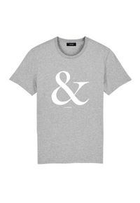 PAPROCKI&BRZOZOWSKI - Szary t-shirt z logo. Kolor: szary. Materiał: bawełna. Wzór: napisy #4