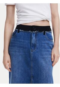 Desigual Spódnica jeansowa 25SWFD02 Niebieski Regular Fit. Kolor: niebieski. Materiał: bawełna
