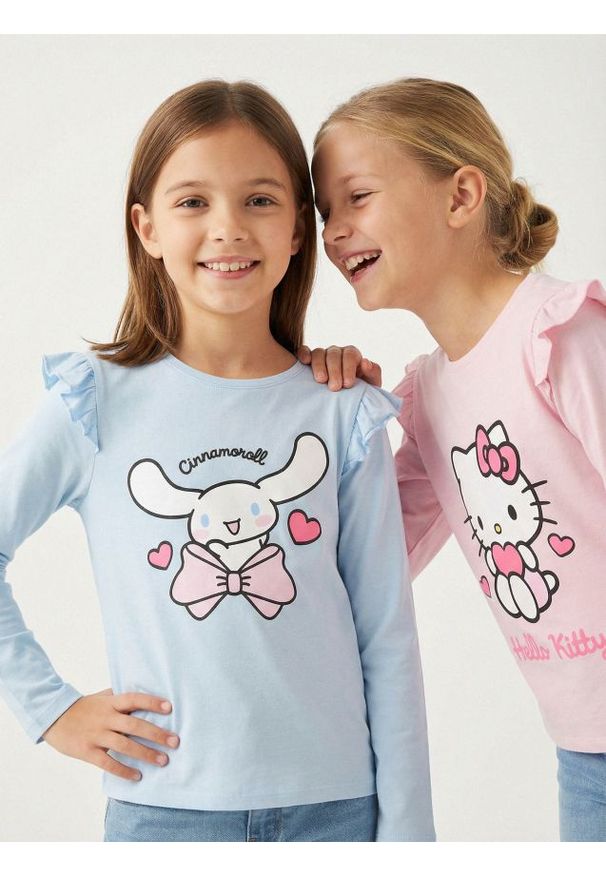 Sinsay - Bawełniana koszulka z nadrukiem Hello Kitty - wielobarwny. Materiał: bawełna. Wzór: motyw z bajki, nadruk