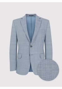 Pako Lorente - PAKO LORENTE – Niebieska marynarka garniturowa w kraciasty deseń. Okazja: na ślub cywilny, na wesele, na komunię. Kolor: niebieski. Materiał: wełna, lycra, poliester