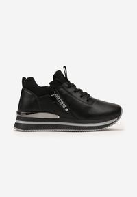 Born2be - Czarne Sneakersy Elorwin. Okazja: na co dzień. Nosek buta: okrągły. Kolor: czarny. Materiał: materiał, tkanina. Szerokość cholewki: normalna #5