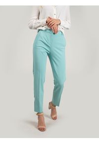 Pinko Spodnie "Bello 100" | 1G15LF 5872 | Bello 100 Trousers | Kobieta | Miętowy. Okazja: na co dzień. Kolor: miętowy. Materiał: elastan, wiskoza, poliamid. Styl: casual