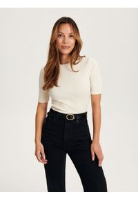 Reserved - Dzianinowa bluzka - złamana biel. Materiał: dzianina #1