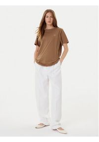 TwinSet - TWINSET T-Shirt 252TP2057 Brązowy Loose Fit. Kolor: brązowy. Materiał: bawełna #5