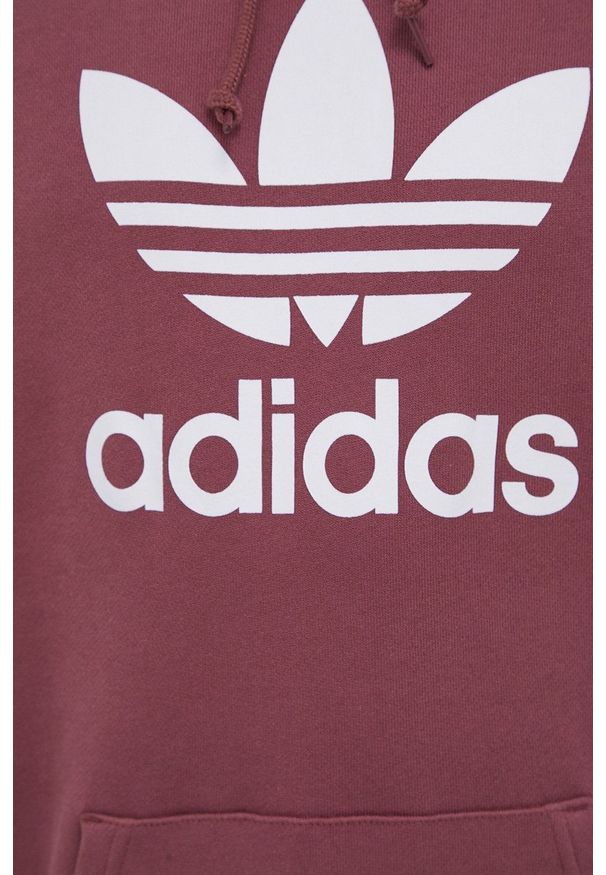 adidas Originals Bluza bawełniana HE9498 męska kolor różowy z kapturem z nadrukiem. Typ kołnierza: kaptur. Kolor: różowy. Materiał: bawełna. Wzór: nadruk