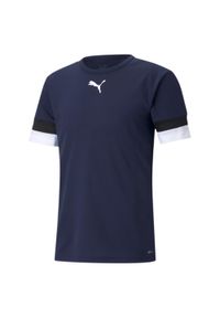 Puma - Koszulka piłkarska męska PUMA teamRISE Jersey. Kolor: czarny, wielokolorowy, niebieski. Materiał: jersey. Sport: piłka nożna