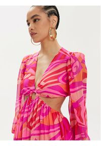 Nissa Sukienka letnia RC14805 Różowy Regular Fit. Kolor: różowy. Materiał: jedwab. Sezon: lato #3