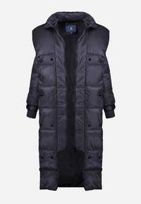 Born2be - Granatowa Kurtka Pikowana Długa Drerrigale. Kolor: niebieski. Materiał: materiał. Długość rękawa: długi rękaw. Długość: długie. Sezon: zima, jesień #5