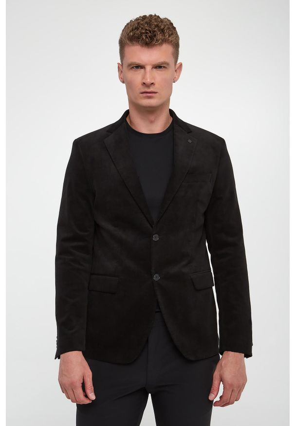 Karl Lagerfeld - Marynarka męska welurowa KARL LAGERFELD. Materiał: welur