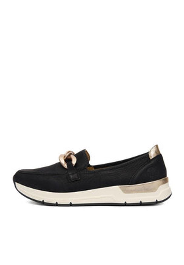 Rieker Półbuty 58944-00 Czarny. Kolor: czarny. Materiał: materiał