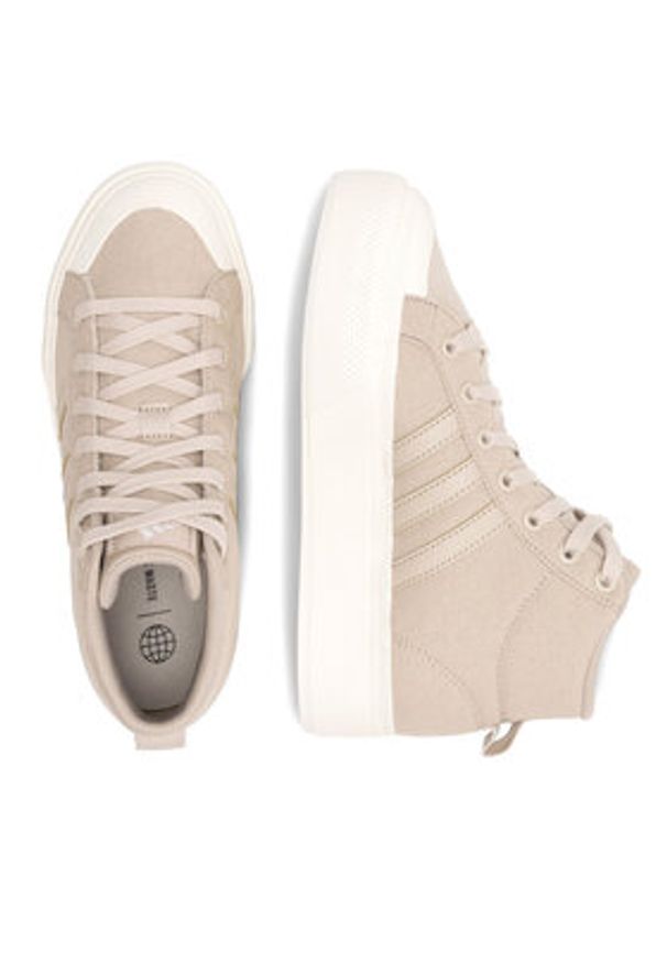 Adidas - adidas Sneakersy BRAVADA 2.0 MID PLATFORM IE2315 Beżowy. Kolor: beżowy. Materiał: materiał. Obcas: na platformie