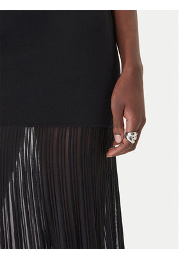 MICHAEL Michael Kors Sukienka dzianinowa MS683HGBFD Czarny Slim Fit. Kolor: czarny. Materiał: wiskoza