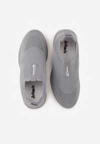 Born2be - Szare Wsuwane Buty Sportowe Sneakersy z Siateczkową Cholewką Luthro. Okazja: na co dzień. Zapięcie: bez zapięcia. Kolor: szary. Materiał: jeans. Szerokość cholewki: normalna #2