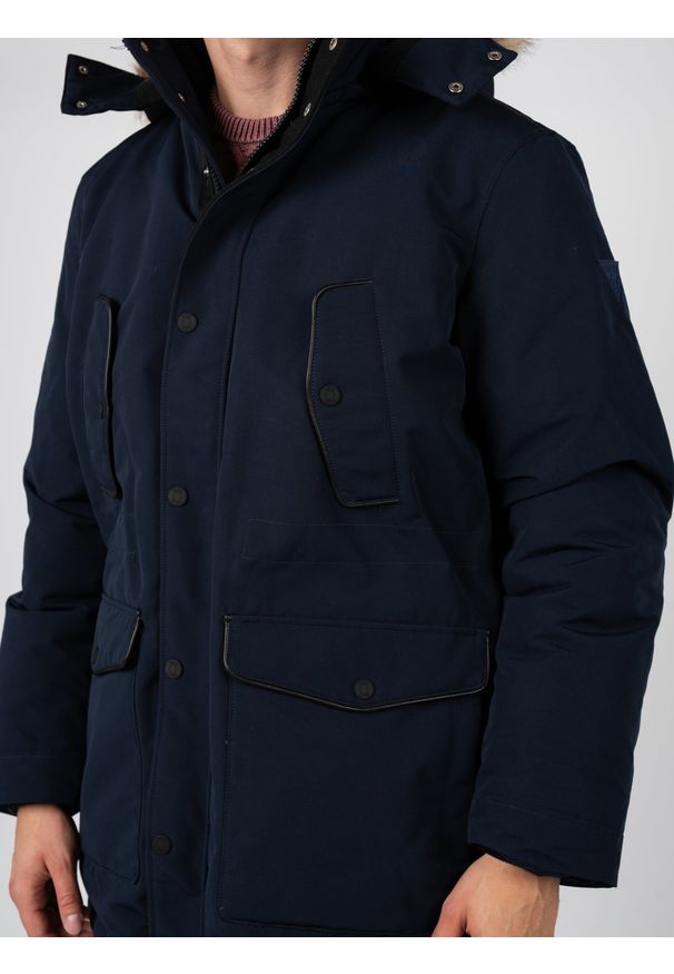Guess Kurtka | M1BL23WE6Z2 | Mężczyzna | Granatowy. Okazja: na co dzień. Kolor: niebieski. Materiał: poliester. Wzór: aplikacja. Styl: casual