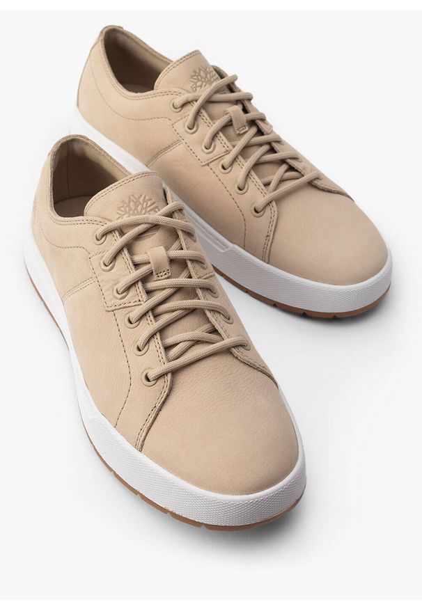Timberland - Sneakersy męskie TIMBERLAND Maple Grove LOW LACE UP. Okazja: na co dzień. Kolor: beżowy. Materiał: guma, jeans, materiał, skóra